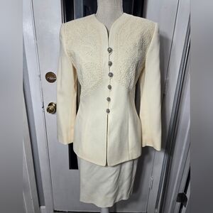 Vintage Albert Nipon Evening Skirt Set 100% Wool Sz 4